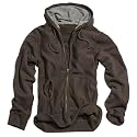 Kapuzenpullover im Vintage Style mit Zipper, braun, Größen: S-XXL