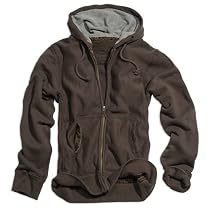 Kapuzenpullover im Vintage Style mit Zipper, braun, Gr&ouml;&szlig;en: S-XXL