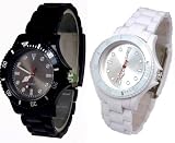NERD Herren / Damen Uhr in Weiss und Schwarz