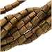 Natural Shorts - Wood Beads Natural Brown Short Tubes 4mm-6mm - 16 Inches