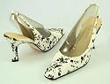 Karen Scott Mason Slingback Pump White with Black Flowers7 M