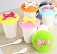 Rimobul Lovely Butterfly Leakproof Silicone Cup Lid Cover, Set of 4