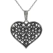 Sterling Silver Vintage Heart Necklace