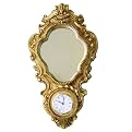 Large Vintage Gold EAMES ERA Mirror With Quartz clock - 23x12.75x3