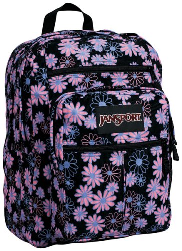 JanSport Big Student Classic Daypack (Black Flower Power)