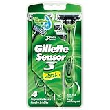 Gillette Sensor3 Disposable Razors for Sensitive Skin, 4-Count Packages (Pack of 3)