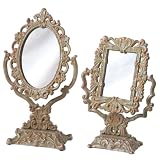 Midwest CBK Antique Silver Vanity Mirror on Stand, Set of 2