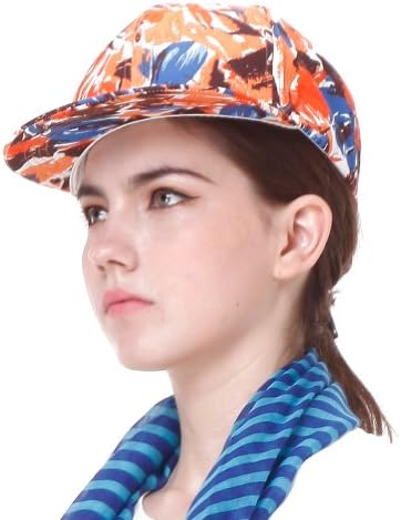 Women's 2014 NEW YORK Striped Pattern Flatbill Adjust Baseball Hat - Orange Striped (Orange)