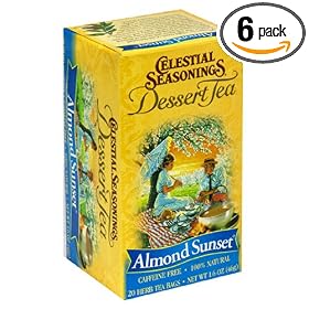 Celestial Seasonings Dessert Tea, Almond Sunset, Tea Bags, 20-Count Boxes (Pack of 6)