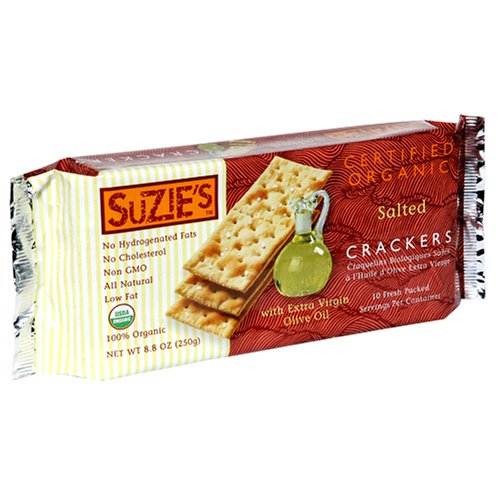 Suzie's 100% Organic Crackers, Salted with Extra Virgin Olive Oil, 8.8-Ounce Packages... by Olive Oil