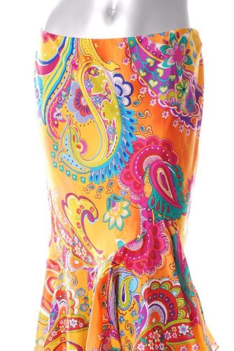 Lauren Ralph Lauren Orange Silk A-line Skirt Sale 6