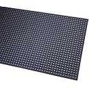 Durable Corporation Rubber Workstation Plus Anti-Fatigue Mat, For Wet Areas, 36" Width x 120" Length x 1/2" Thickness, Black