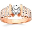 14K Rose Gold Diamond Engagement Ring Semimount - CENTER STONE NOT INCLUDED