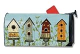 Birdhouse Row Magnetic Mail Box Cover 6.5x19