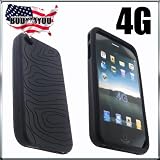 GTMax Black Soft Rubber Silicone Skin Cover Case for Apple iPhone 4 4G 16GB / 32GB 4th Generation