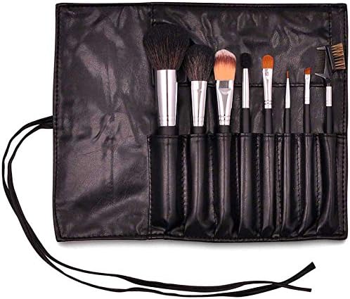 Professional 8 PCS High Quality Cosmetic Makeup Brush Set With Leather Case, Black