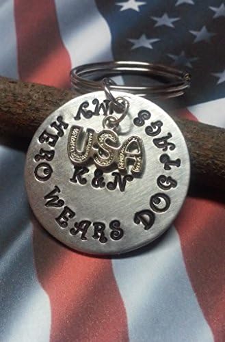 Hand Stamped Military Keychain