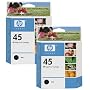 HP No. 45 Black Ink Cartridge Twin Pack (51645A)