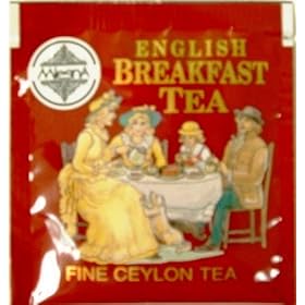 Mlesna Brand English Breakfast Tea Gourmet Individually Wrapped Tea Bags (Pack of 25 Bags)