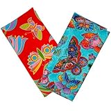 ArtisanStreet's Butterfly II Dinner Napkins. Richly Colored Prints Featuring Red, Blue, Yellow and Pink Butterflies in 100% Cotton. Set of 4, Limited Edition