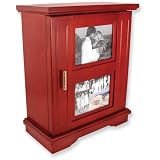 Cherry Finish Two Picture Frame Jewerly Box