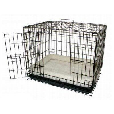 Brand New Folding Dog Cat Kennel Crate Cage 30x21x24 W/Fleece Pad