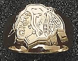 Chicago Blackhawks Head Logo Men's Ring Size 10 1/2 - 14KT Gold Jewelry