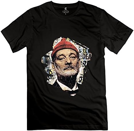 TGRJ Men's T Shirt - Fashion Bill Murray Hat Black Size XL