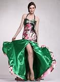 #46572 Print Halter High Slit Pageant Prom Dress