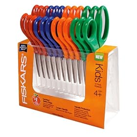 Fiskars 95017197 Children's Safety Scissors Classroom Pack, 5 Blunt Tip, 12/pack
