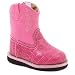 Roper Girls Pink Faux Croc Designer Cowboy Boots Infant Toddler 4-8