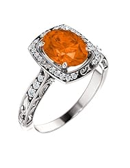 Platinum 9.00x7.00mm Oval Cut Madeira Citrine and Diamond Ring -- LIFETIME WARRANTY