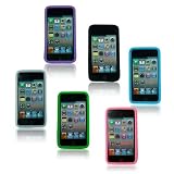 Premium 6 Color Silicone Skin Case for Apple iPod touch 4th Gen, black,blue,pink,clear,green,purple