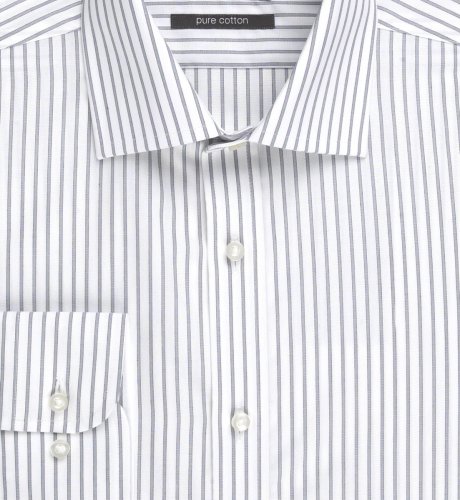Easy Iron Pure Cotton Long Sleeve Textured Stripe Shirt