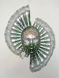 Venetian Carnival Art Deco Wall Mask - Green Fan Mask