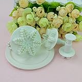 Outop Fondant Cake Cutter Mold Decorating Plunger Sugarcraft Snowflake Cutter Tools Set Pack of 3pcs