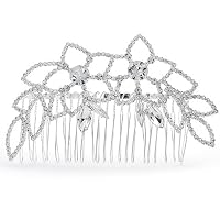 Bling Jewelry Meadow Leaf Princess Side Crystals Bridal Tiara Hair Comb