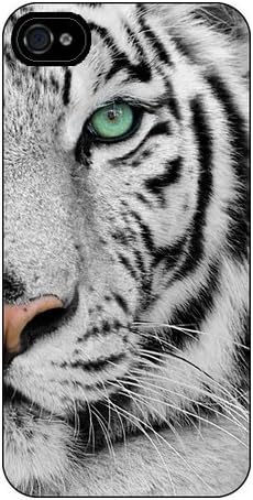 Iphone 4/4S Cover Case Personalised Apple Royal White Tiger ref 2173
