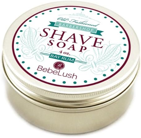 Barbershop Shave Soap Bar in a Jar - with Shea, Mango and Cocoa Butter - 4 Oz. - Rich, Moisturizing and Healing - Perfect for Smooth Shaving Scented With Essential Oils - Old Fashioned for a Luxurious Experience - Made in USA