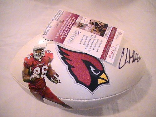 CHRIS BEANIE WELLS SIGNED AUTOGRAPHED ARIZONA CARDINALS LOGO FOOTBALL JSA