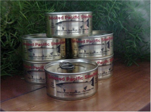 6oz Wild Alder Smoked Pacific Steelhead 6 Pack Cans by Wild Ocean Seafoods