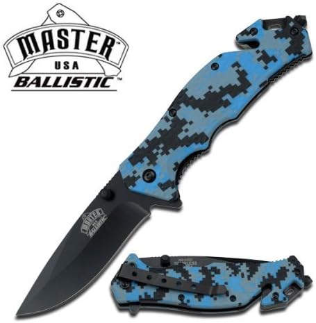 MU-A001DB SPRING rbKgY ASSIST bSHFX TACTICAL RESCUE KNIFE - DIGITAL NAVY CAMO ajuiioptr 4567fffg 567ybghjk Tactical Assisted p1xlt Knife4.5" Closed Length3.25" Black Stainless Steel Drop Point BladeDigital Navy Camo on ABS HandleHandle 6KlM23o3 with LanyardPocket Clip, Seat Belt Cutter & Glass Breaker