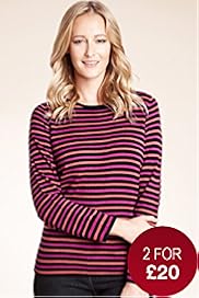 Cashmilon Crew Neck Striped Jumper