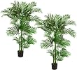 TWO Pre-Potted 5' Artificial King Areca Palm Trees