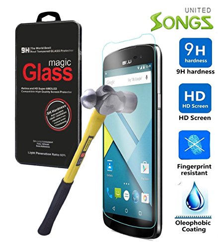 2015 New BLU Studio 6.0 Hd D650 D651 2.5d 9h Tempered Glass Arc Edge Design Case (Tempered Glass)