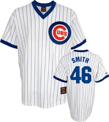 Lee Smith Majestic Cooperstown Throwback Pinstripe Chicago Cubs Jersey