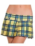 Cute YELLOW Plaid Pleated Mini Skirt from Be Wicked