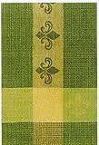 Waffle Weave 100% Cotton Sage Green Fleur De Lis Dishtowel 18" X 28" Set / 6