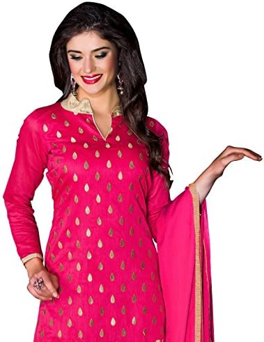 Surat Tex Navy Blue Color Chanderi Semi-Stitched Salwar Suit