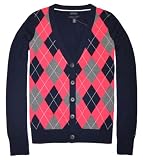 Tommy Hilfiger Women V-Neck Cardigan Sweater (S, Navy/gray/pink)